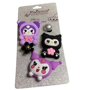 Princess Accessories Kuromy 5pcs Cute Purple and Black Shoe Charms